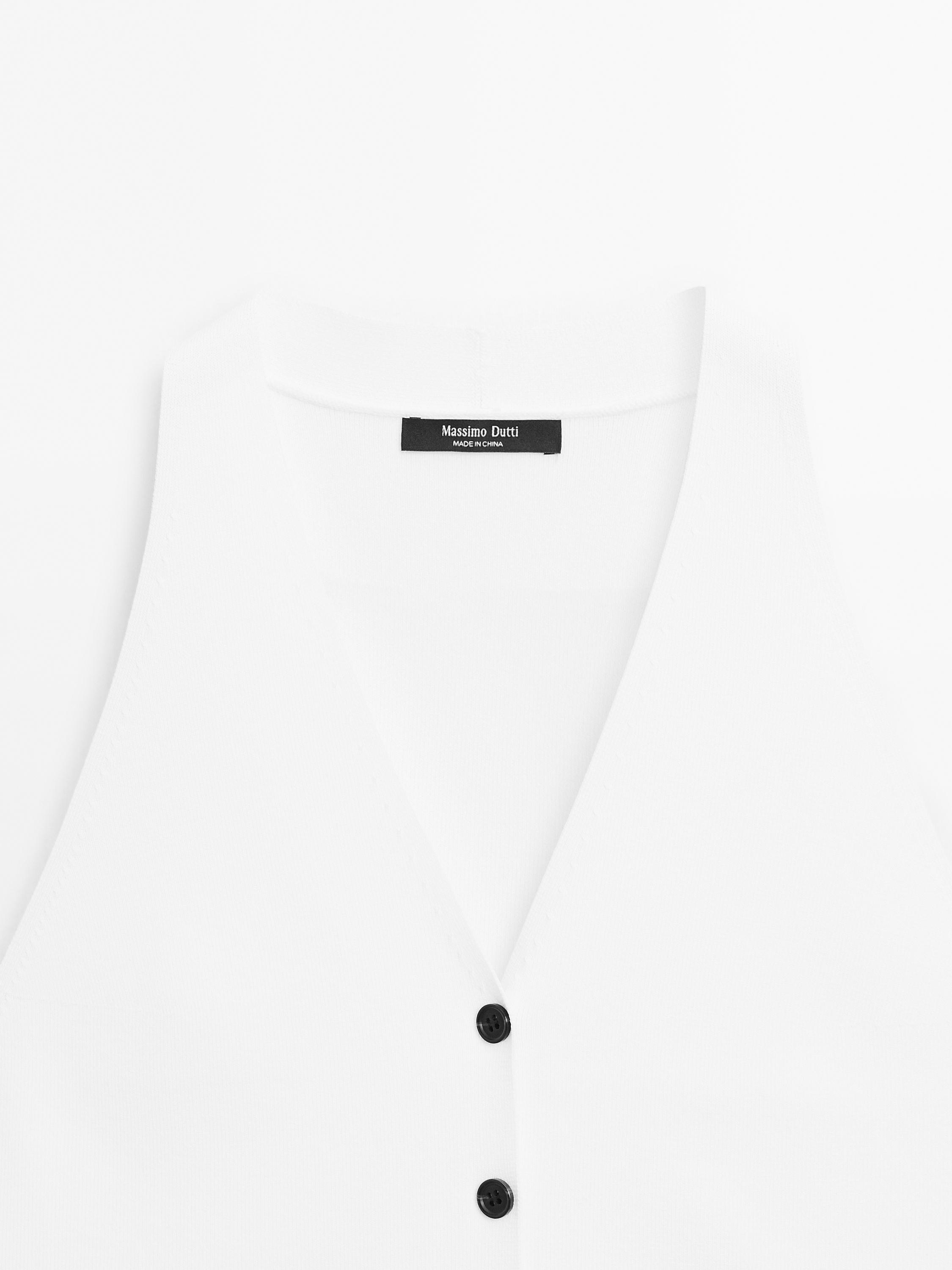 Knit waistcoat with contrast buttons